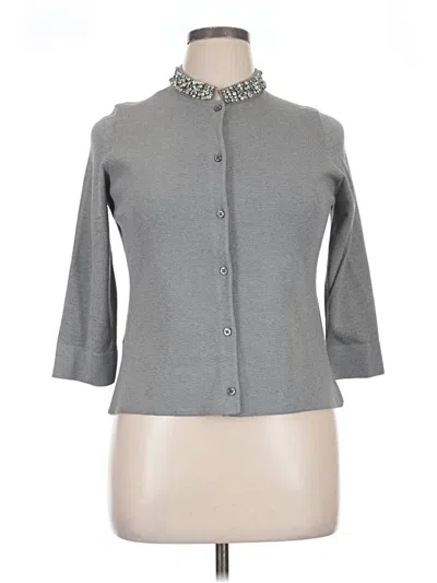 Pre-owned Ann Taylor Cardigan Sweater In Gray