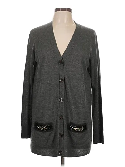 Pre-owned Ann Taylor Cardigan Sweater In Gray