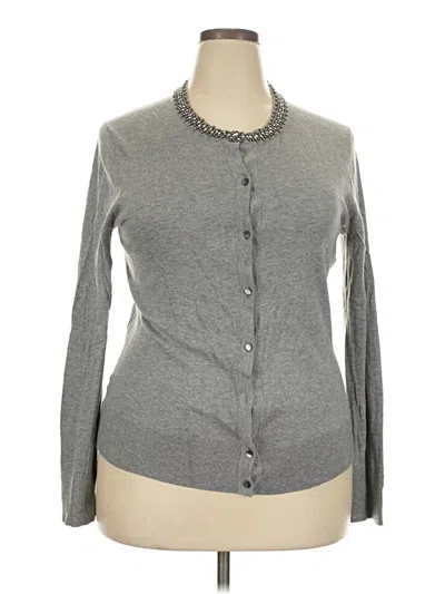 Pre-owned Ann Taylor Cardigan Sweater In Gray
