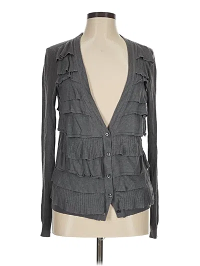 Pre-owned Ann Taylor Cardigan Sweater In Gray