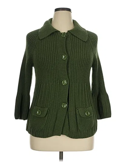 Pre-owned Ann Taylor Cardigan Sweater In Green