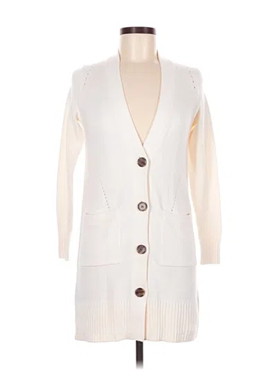 Pre-owned Ann Taylor Cardigan Sweater In Ivory