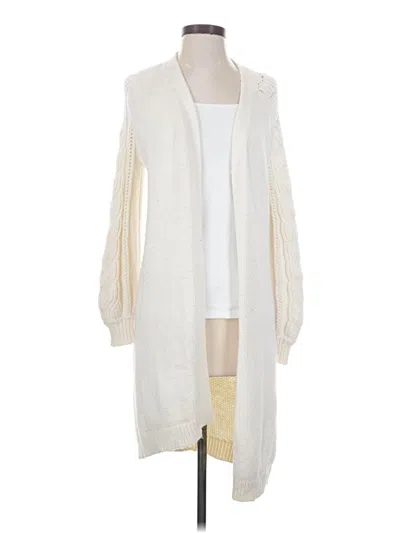 Pre-owned Ann Taylor Cardigan Sweater In Ivory