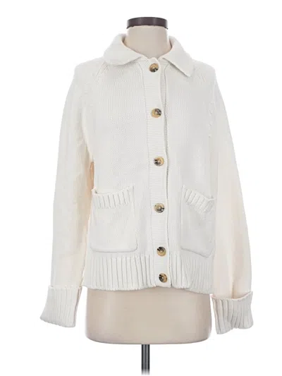 Pre-owned Ann Taylor Cardigan Sweater In Ivory