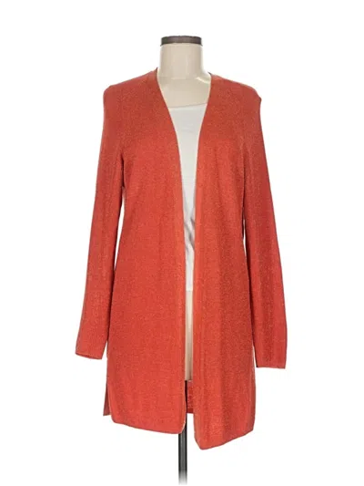 Pre-owned Ann Taylor Cardigan Sweater In Orange