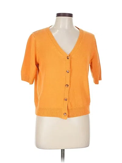 Pre-owned Ann Taylor Cardigan Sweater In Orange