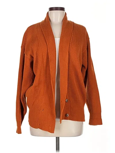 Pre-owned Ann Taylor Cardigan Sweater In Orange