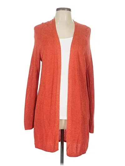 Pre-owned Ann Taylor Cardigan Sweater In Orange