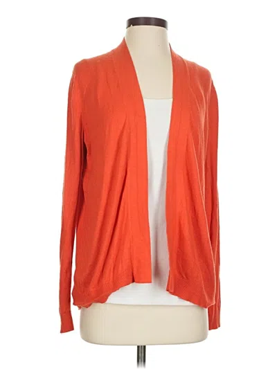 Pre-owned Ann Taylor Cardigan Sweater In Orange