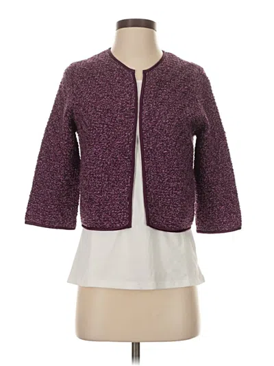 Pre-owned Ann Taylor Cardigan Sweater In Purple