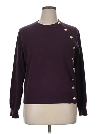 Pre-owned Ann Taylor Cardigan Sweater In Purple