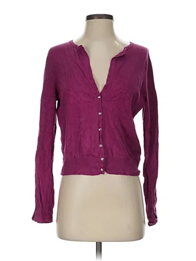 Pre-owned Ann Taylor Cardigan Sweater In Purple