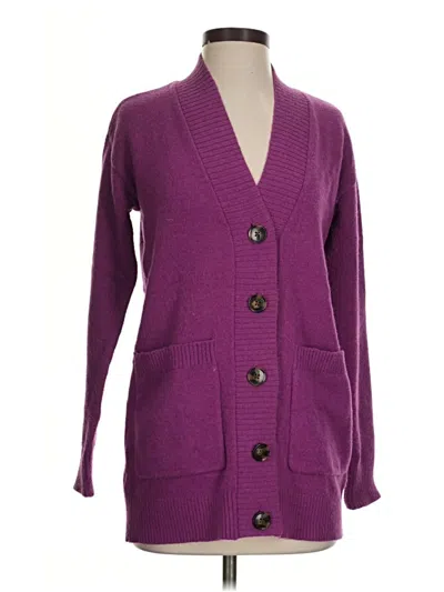 Pre-owned Ann Taylor Cardigan Sweater In Purple