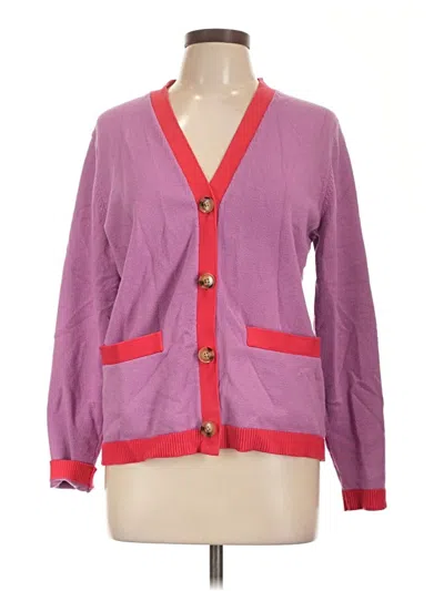 Pre-owned Ann Taylor Cardigan Sweater In Purple