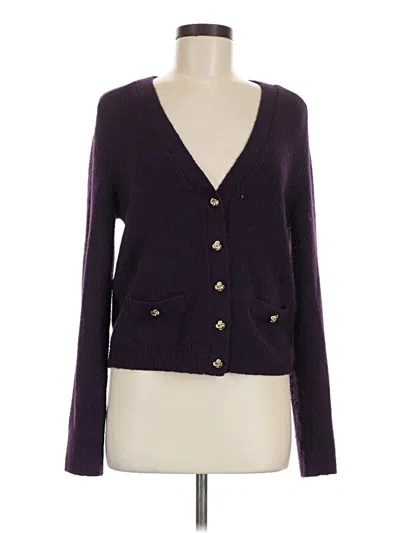 Pre-owned Ann Taylor Cardigan Sweater In Purple