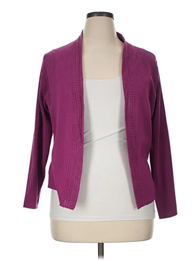 Pre-owned Ann Taylor Cardigan Sweater In Purple
