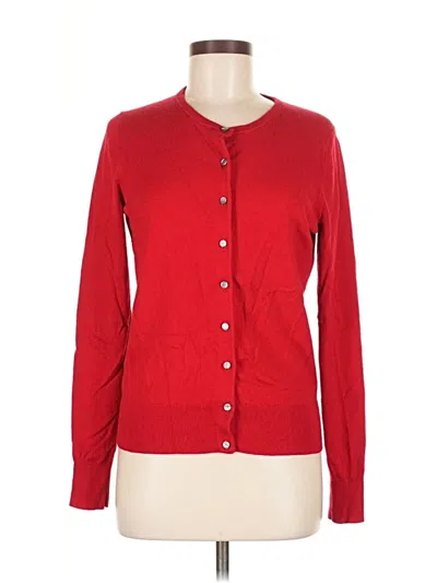 Pre-owned Ann Taylor Cardigan Sweater In Red