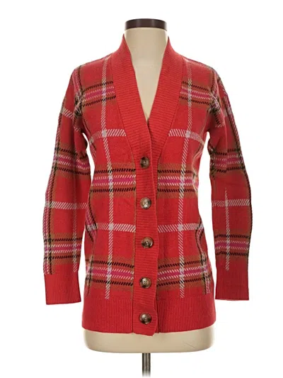 Pre-owned Ann Taylor Cardigan Sweater In Red