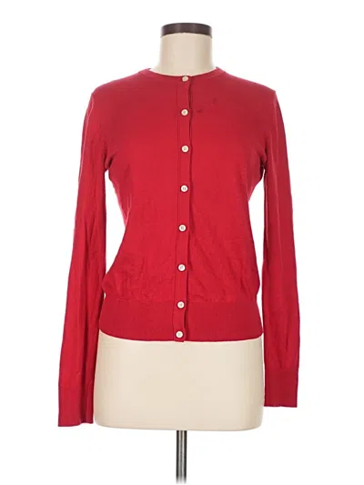 Pre-owned Ann Taylor Cardigan Sweater In Red
