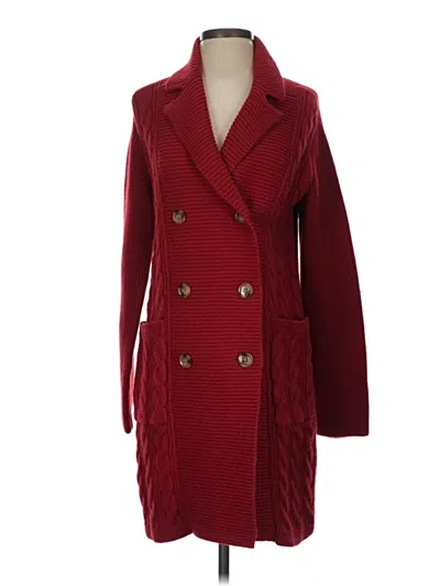 Pre-owned Ann Taylor Cardigan Sweater In Red
