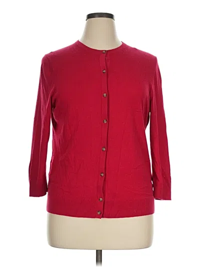 Pre-owned Ann Taylor Cardigan Sweater In Red