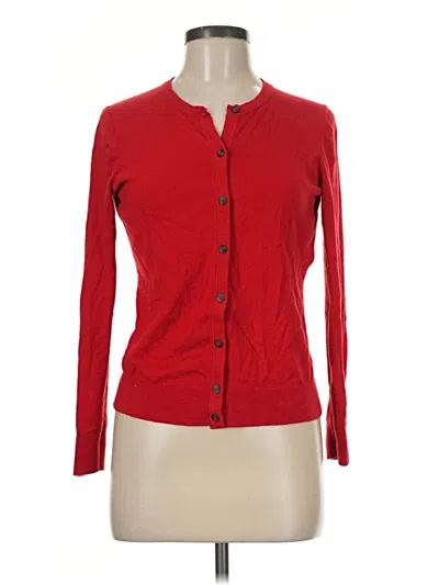 Pre-owned Ann Taylor Cardigan Sweater In Red