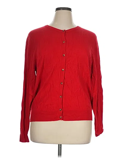 Pre-owned Ann Taylor Cardigan Sweater In Red
