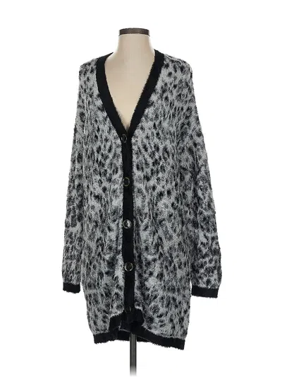 Pre-owned Ann Taylor Cardigan Sweater In Silver