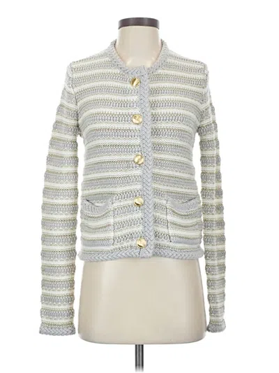 Pre-owned Ann Taylor Cardigan Sweater In Silver