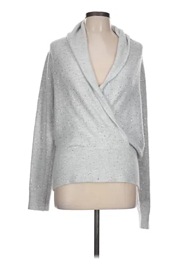 Pre-owned Ann Taylor Cardigan Sweater In Silver