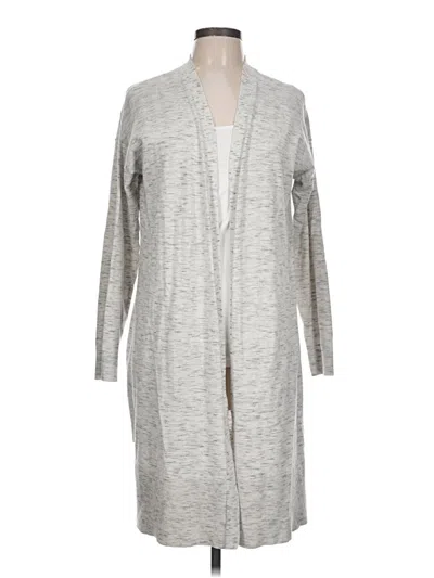 Pre-owned Ann Taylor Cardigan Sweater In Silver