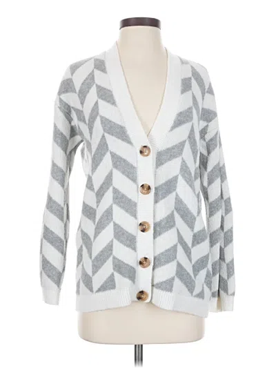 Pre-owned Ann Taylor Cardigan Sweater In Silver