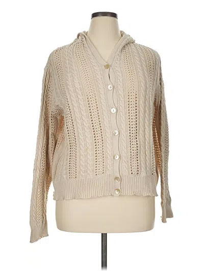 Pre-owned Ann Taylor Cardigan Sweater In Tan