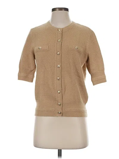 Pre-owned Ann Taylor Cardigan Sweater In Tan