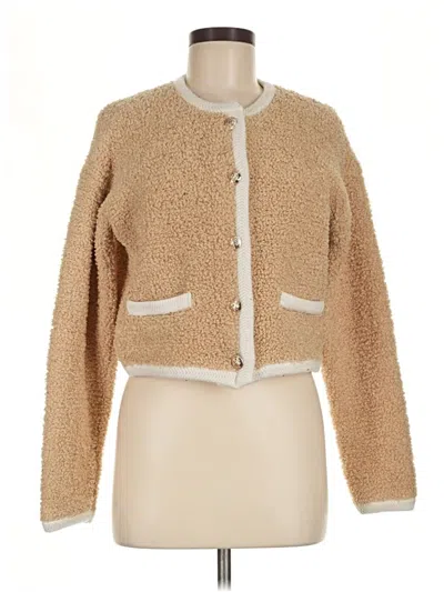 Pre-owned Ann Taylor Cardigan Sweater In Tan
