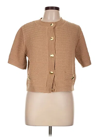 Pre-owned Ann Taylor Cardigan Sweater In Tan