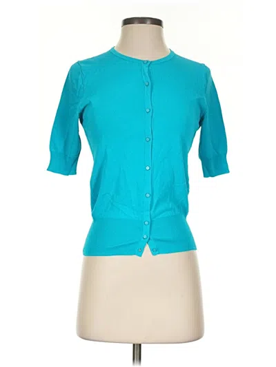 Pre-owned Ann Taylor Cardigan Sweater In Teal