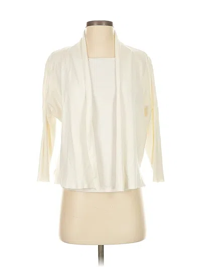 Pre-owned Ann Taylor Cardigan Sweater In White