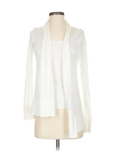 Pre-owned Ann Taylor Cardigan Sweater In White