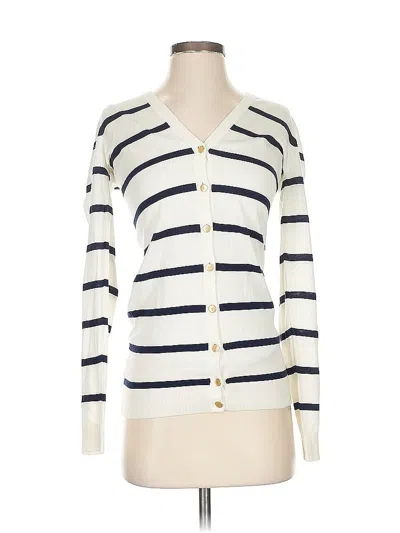 Pre-owned Ann Taylor Cardigan Sweater In White