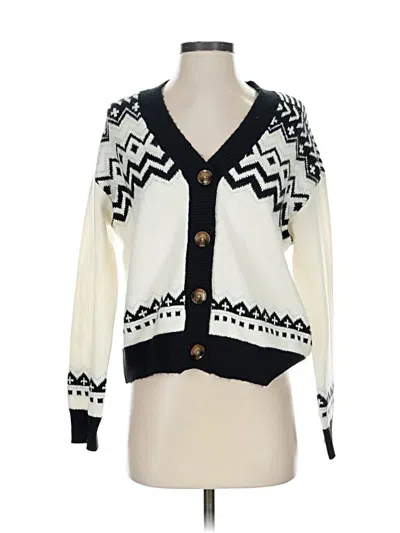 Pre-owned Ann Taylor Cardigan Sweater In White