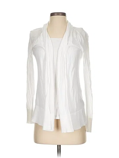 Pre-owned Ann Taylor Cardigan Sweater In White