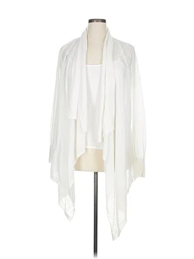 Pre-owned Ann Taylor Cardigan Sweater In White
