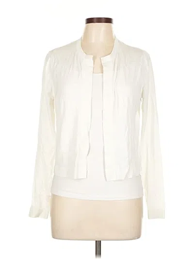 Pre-owned Ann Taylor Cardigan Sweater In White