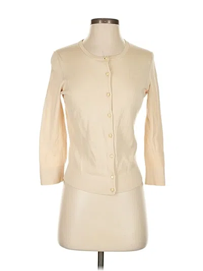 Pre-owned Ann Taylor Cardigan Sweater In White