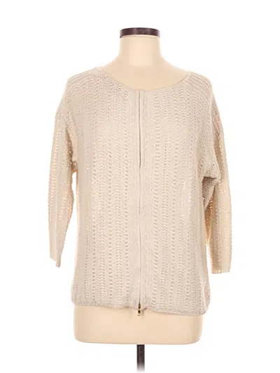Pre-owned Ann Taylor Cardigan Sweater In White