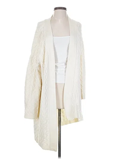 Pre-owned Ann Taylor Cardigan Sweater In White