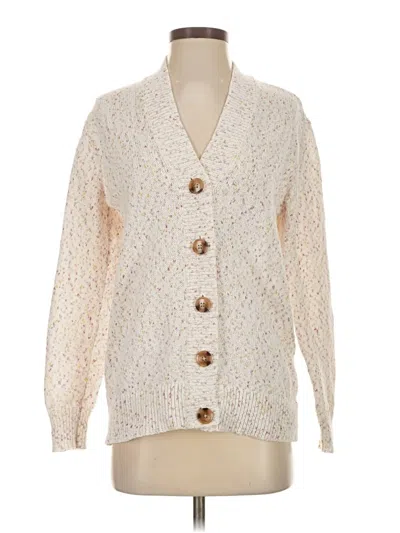 Pre-owned Ann Taylor Cardigan Sweater In White