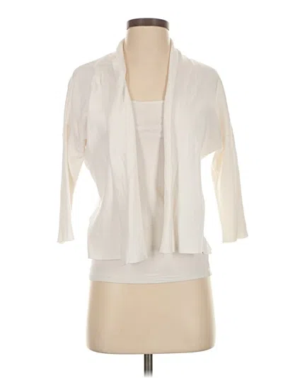 Pre-owned Ann Taylor Cardigan Sweater In White