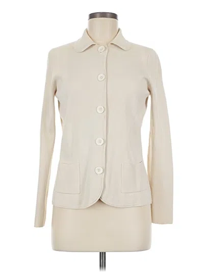 Pre-owned Ann Taylor Cardigan Sweater In White